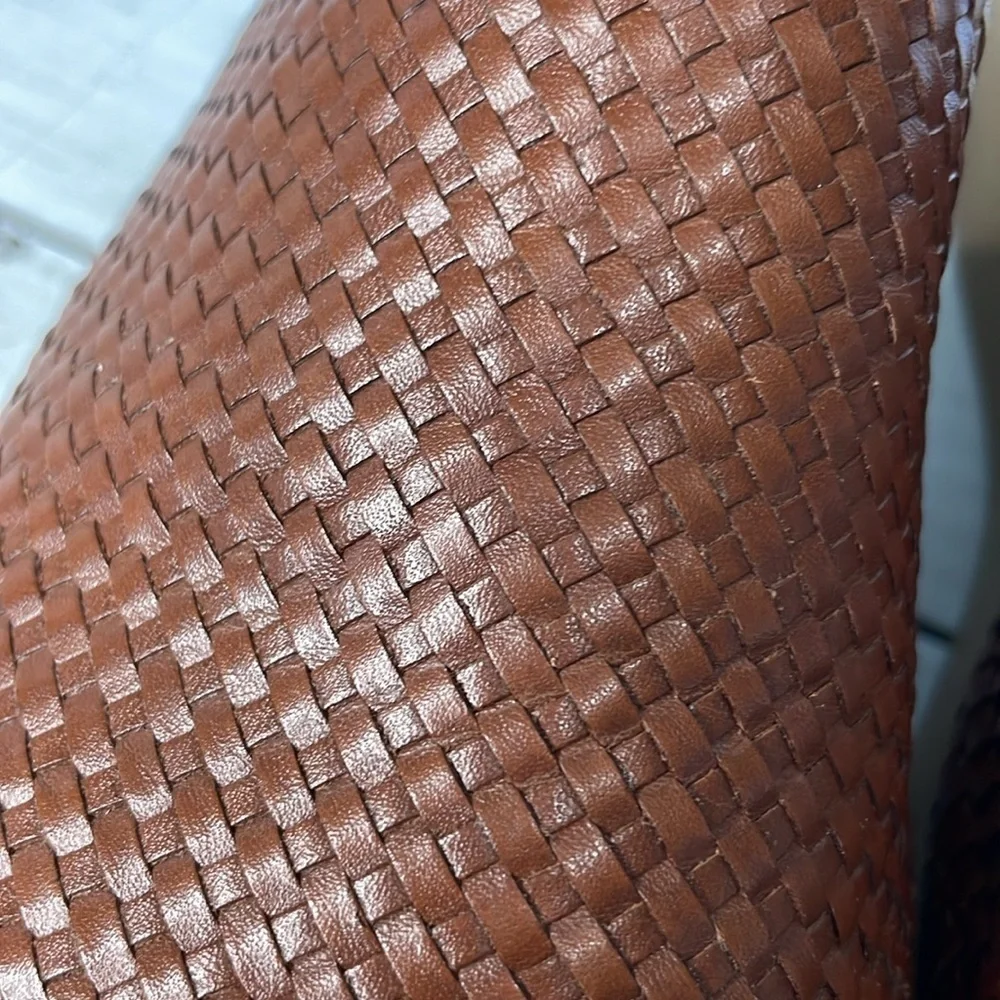 Rockport Brown Woven Ledge Wedge Slide Made in Brazil